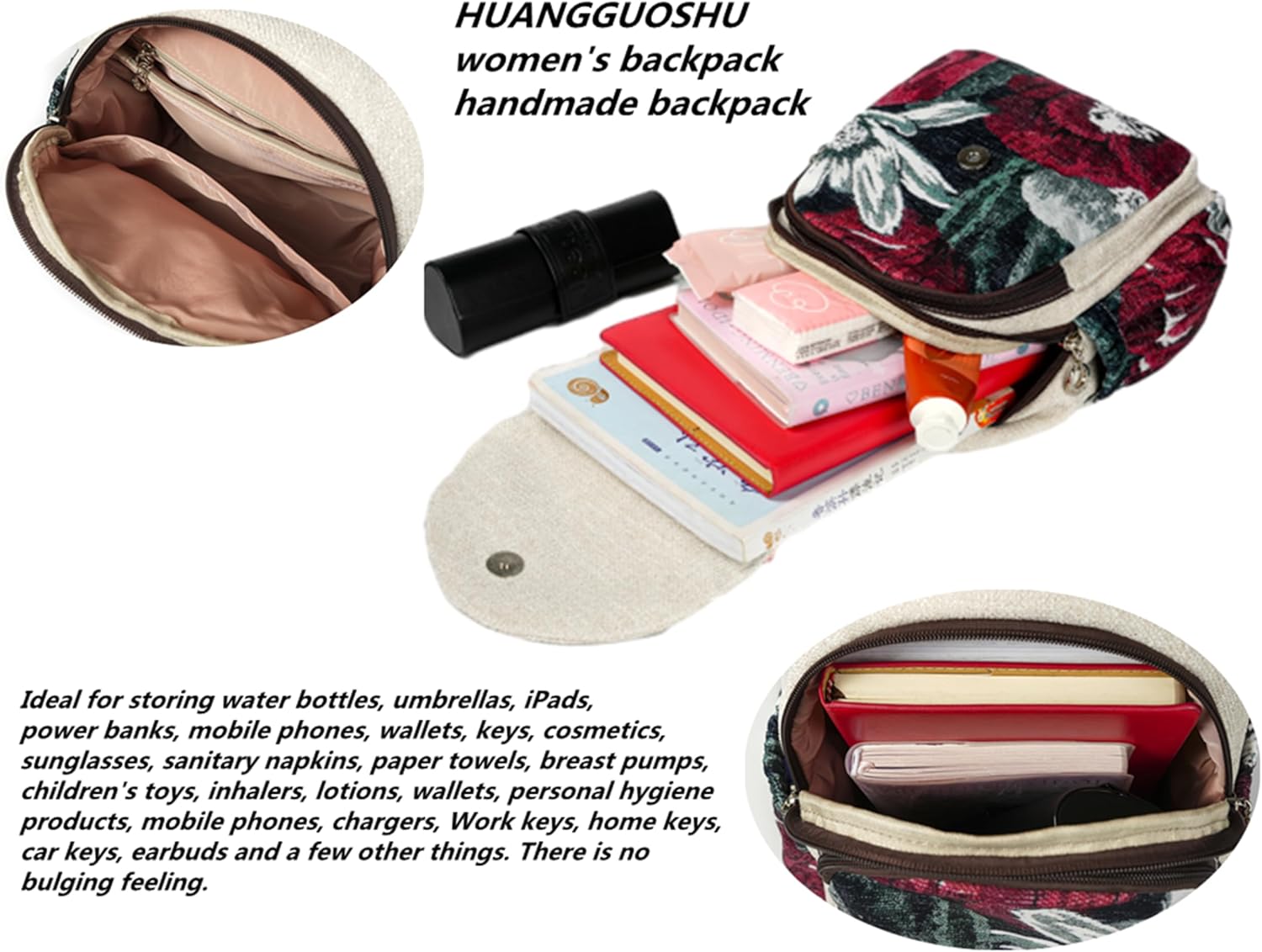 HUANGGUOSHU Bohemian Knit Backpack - Handcrafted, Stylish and Versatile Ideal Gift for Girls, Moms, and College Students Travel Essentials Mini Backpack for Women -Rabbit - Image 6