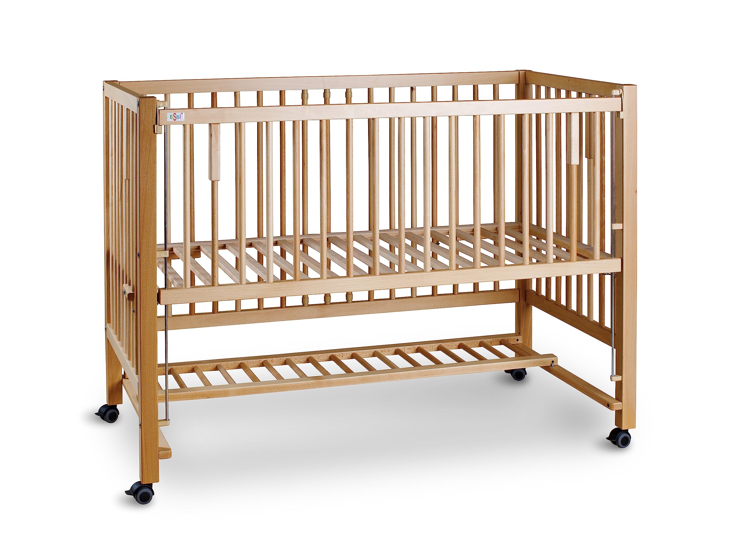 tiSsi® XXL Anstell- / Beistellbett HAJO Buche 124x64 cm (Natur)