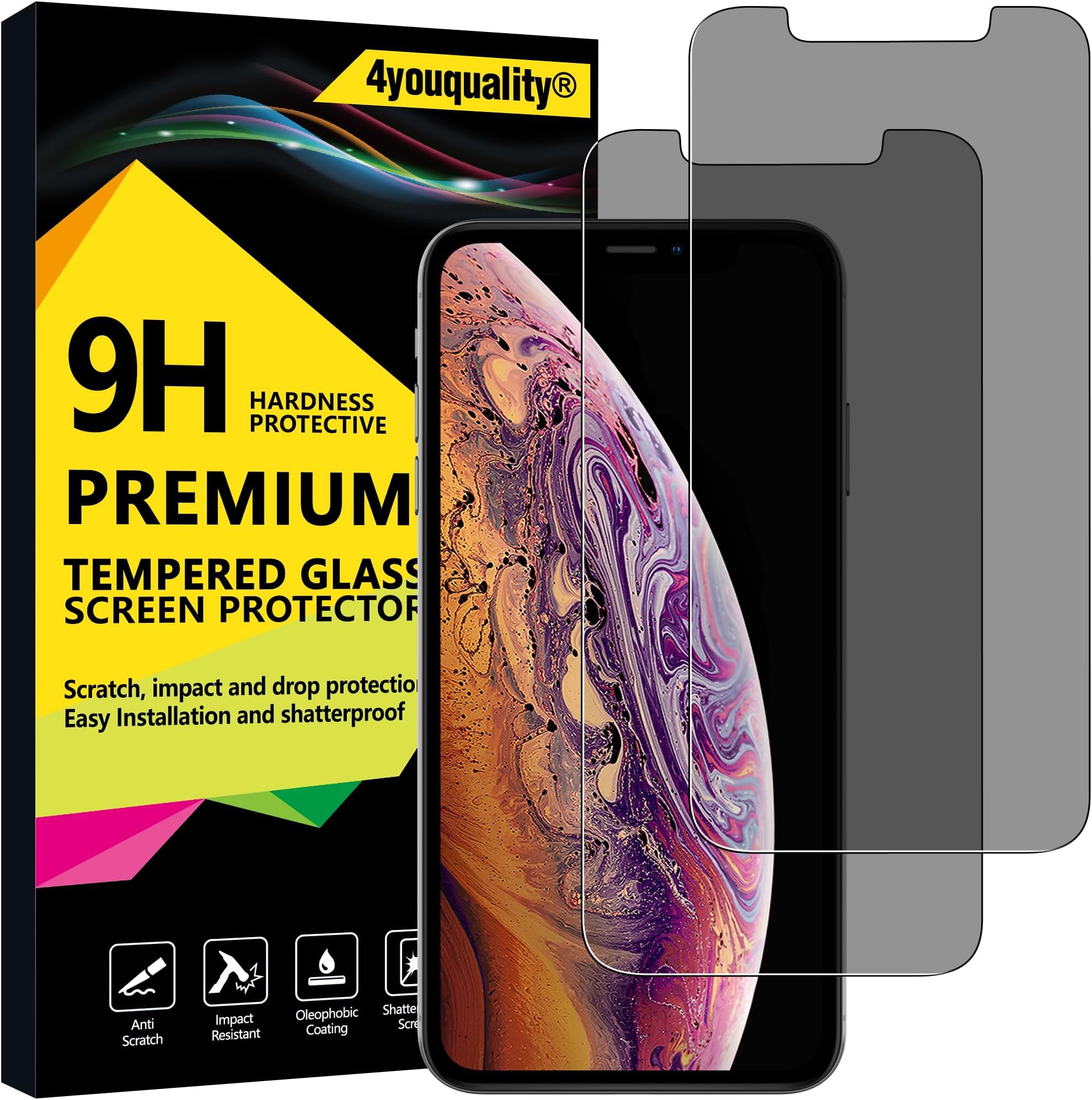 4youquality Privacy Screen Protector for iPhone 11 Pro Max & iPhone XS