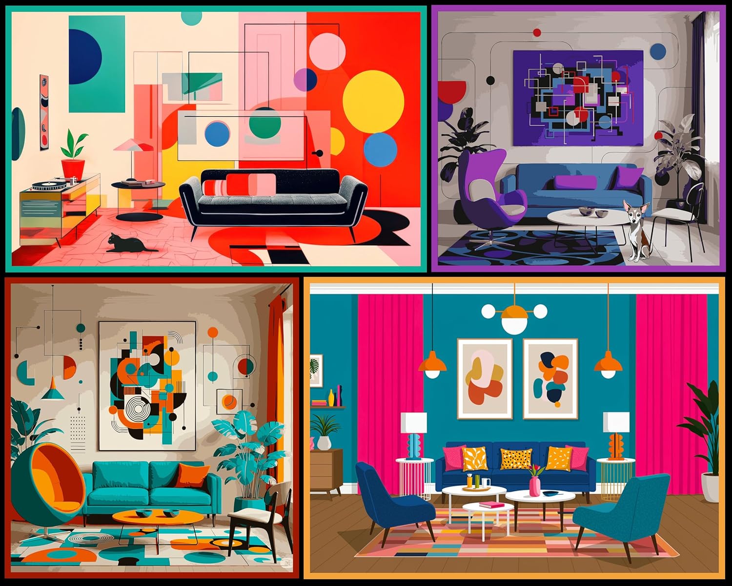 Springbok Stylish Spaces 500 Piece Jigsaw Puzzle for Adults - Collage of Modern Living Rooms - Unique Cut Pieces - Made in USA