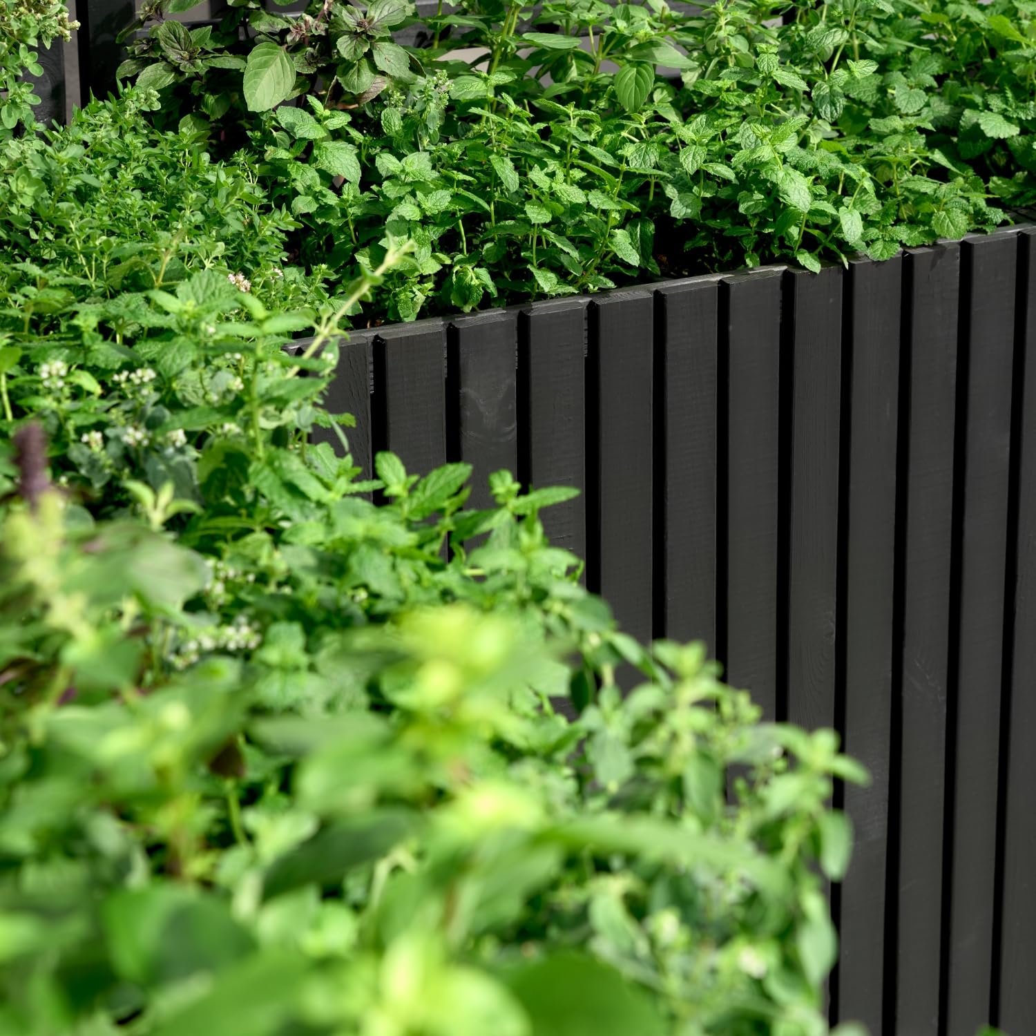 HOMERZO Pot De Fleurs Pour Intérieur Et Extérieur, En Bois, Avec Insert En Plastique, 18 L, Rectangulaire, Pour Balcon Ou Terrasse (36 X 36 H35