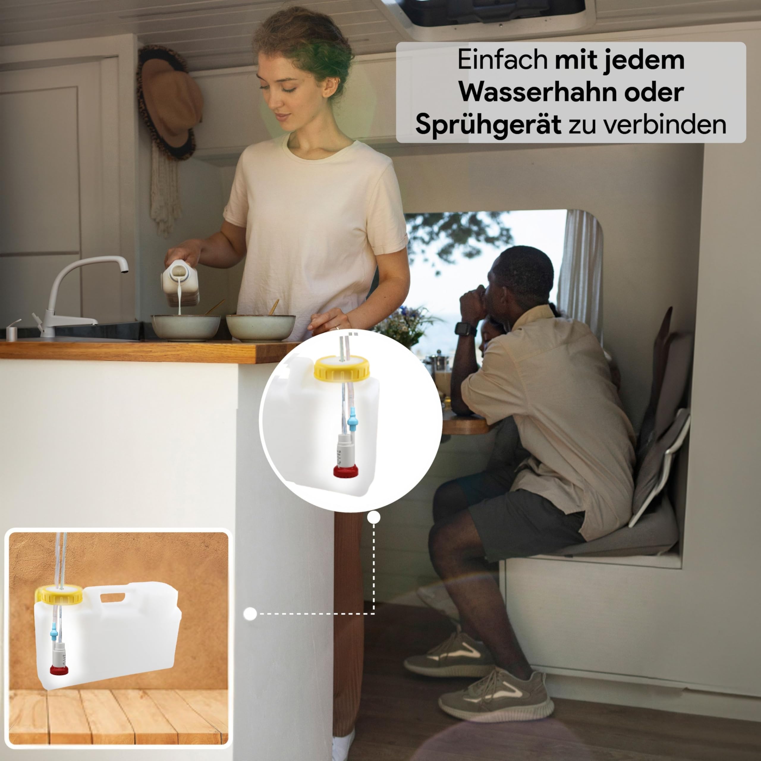 Carbest LuxPlus Bomba de agua 12V con válvula de retención y filtro Camping Ebook - 19 l/m, 0,85 bar, blanco/rojo, plástico, diseño mini bomba de transferencia
