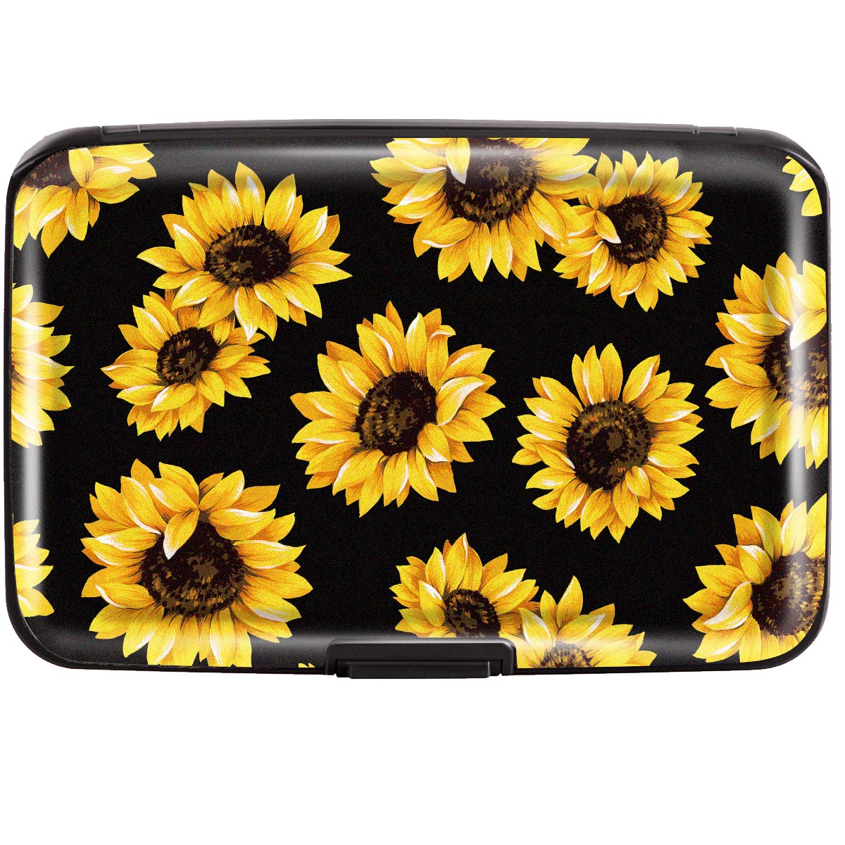 Mini Credit Card Holder for Women,RFID Blocking Slim Hard Card Case ID Case Travel Wallet, Sunflower, Small, Slim Wallet-image-31