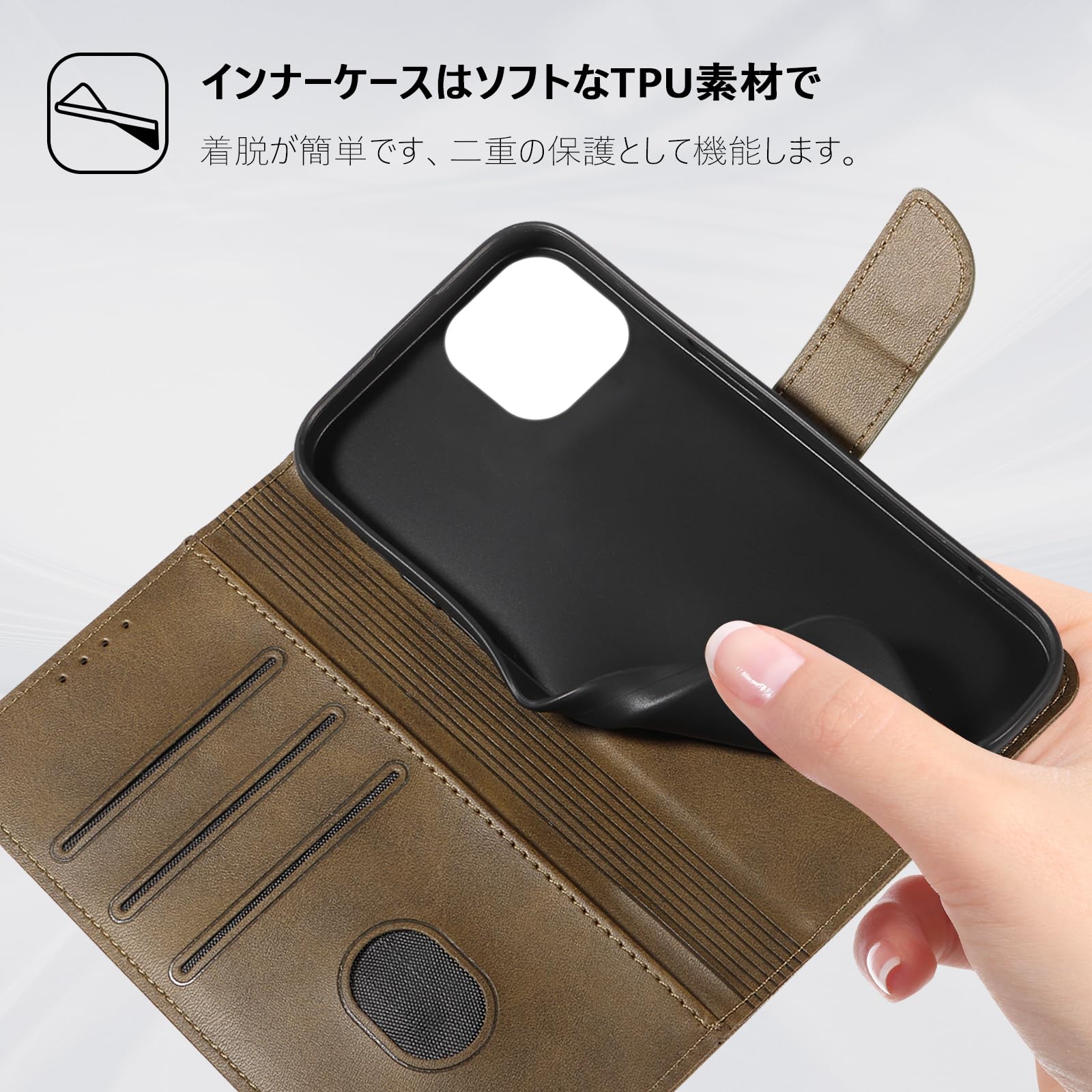 Amazon.co.jp: LEERBAN iphone 11 ケース 手帳型 アイフォン11 ケース