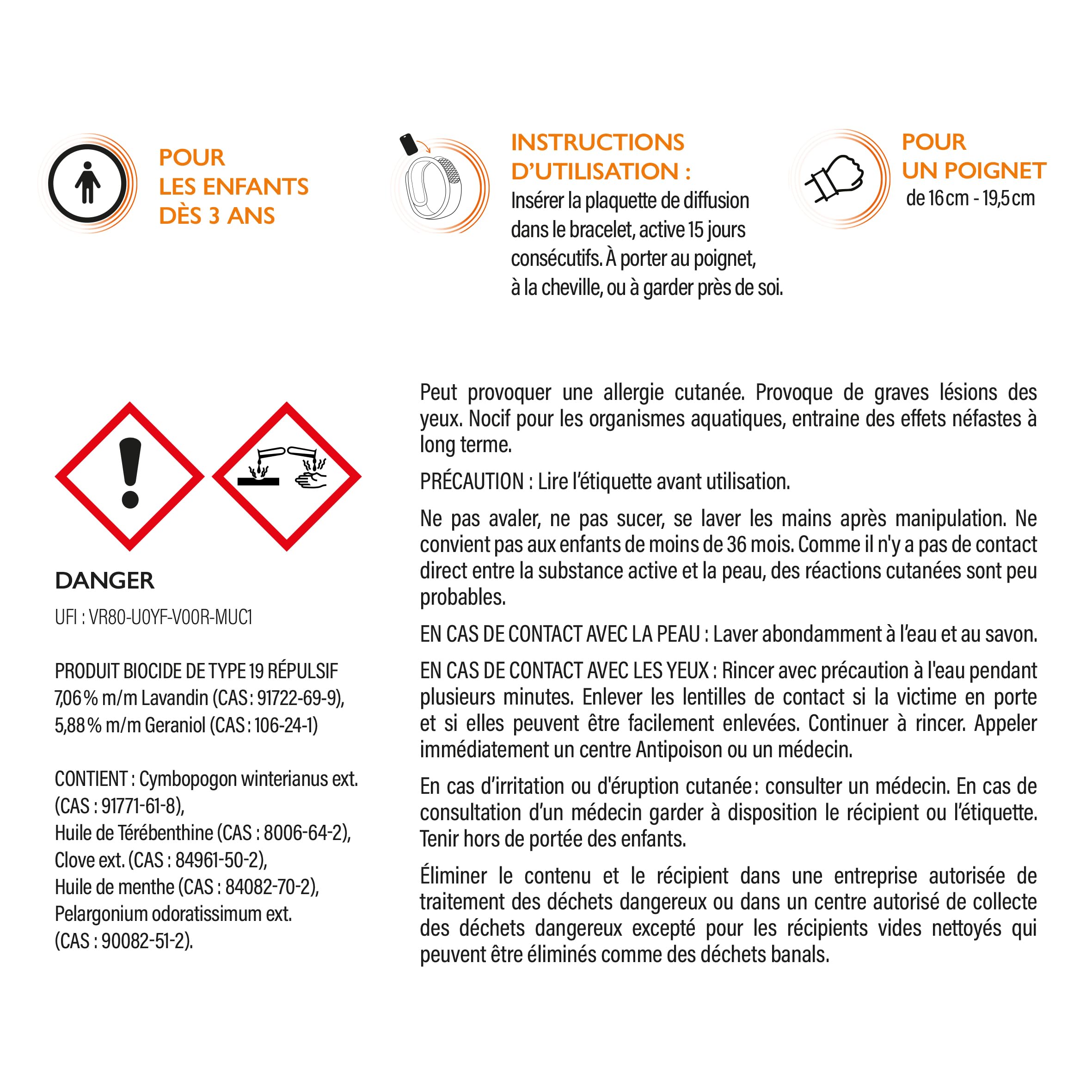 PARAKITO - Bracelet Anti-Moustiques Réutilisable - 2 Plaquettes Incluses aux Huiles Essentielles - 1 Mois de Protection - Sans DEET - Taille Junior 3+ (Licorne)