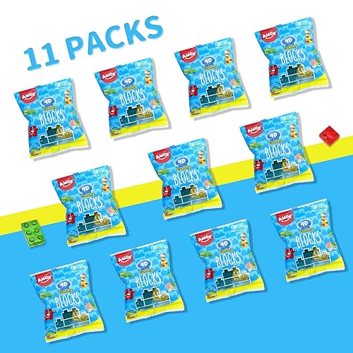 Miniatura 7 de Amos Bloques de caramelos de gomitas 4D, paquete a granel de 9.31 onzas para fiestas de cumpleaños infantiles, bolsa Grab N Go envuelta