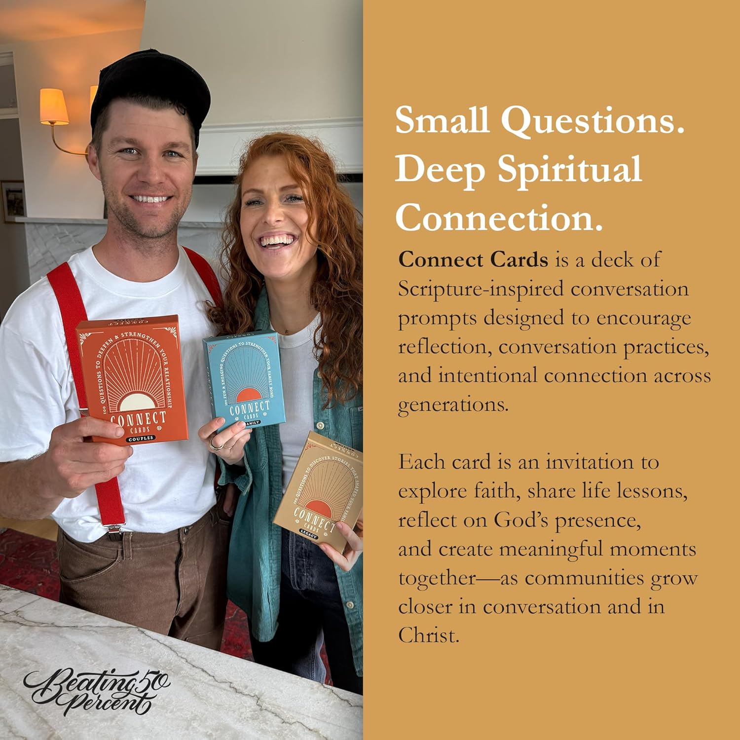 Connect Cards Spirituality Edition - Christian Conversation Starter Cards - Meaningful, Faith-Centered Prompts for Small Groups, Couples, Families, Devotionals and Bible Study