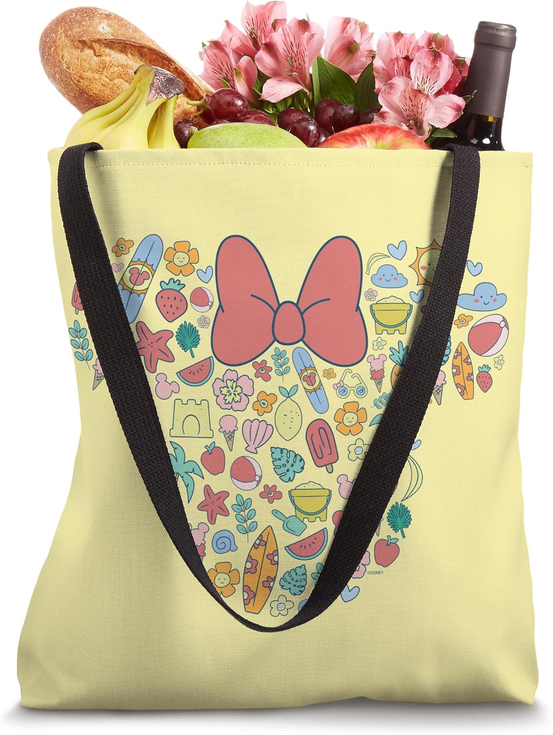 Disney Minnie Mouse Icon Summer Fun Yellow Tote Bag