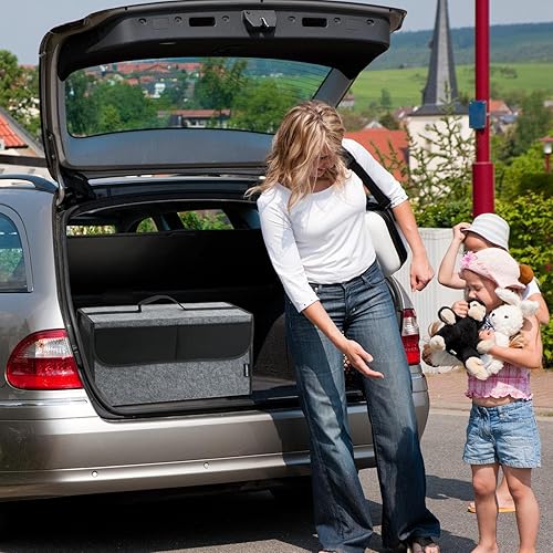 Miniatura 7 de Organizador de maletero de automóvil, organizador de bolsa de coche de fieltro suave de 20 x 6.11 x 10 pulgadas, plegable, para Honda CRVpara