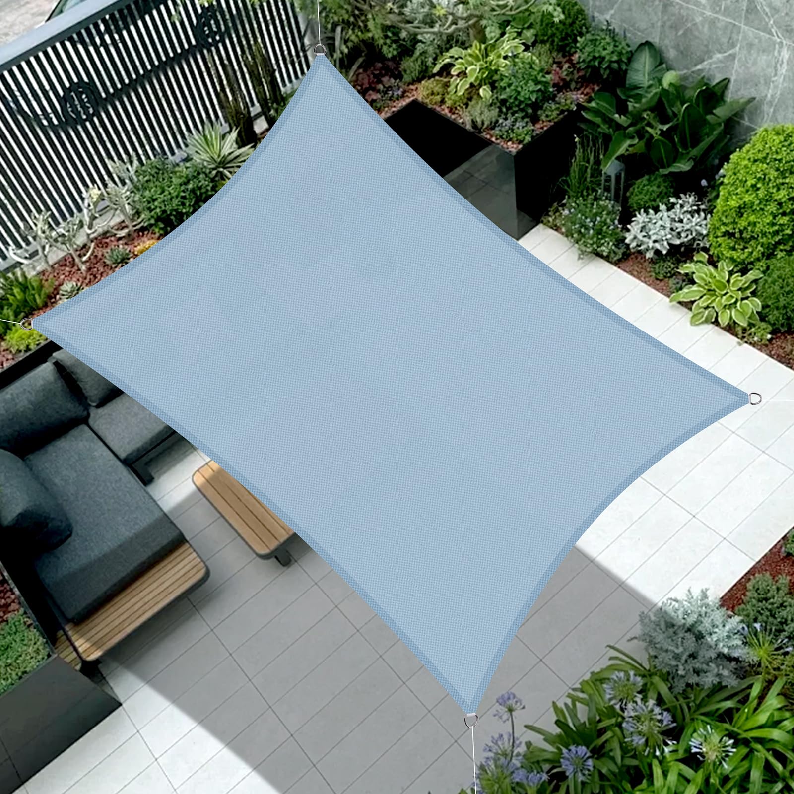 Cool Area Toldo Vela de Sombra Impermeable Rectangular 2.5x4m Protección UV PES Toldos para Patio Exterior Jardín Terraza-Arena — view 57