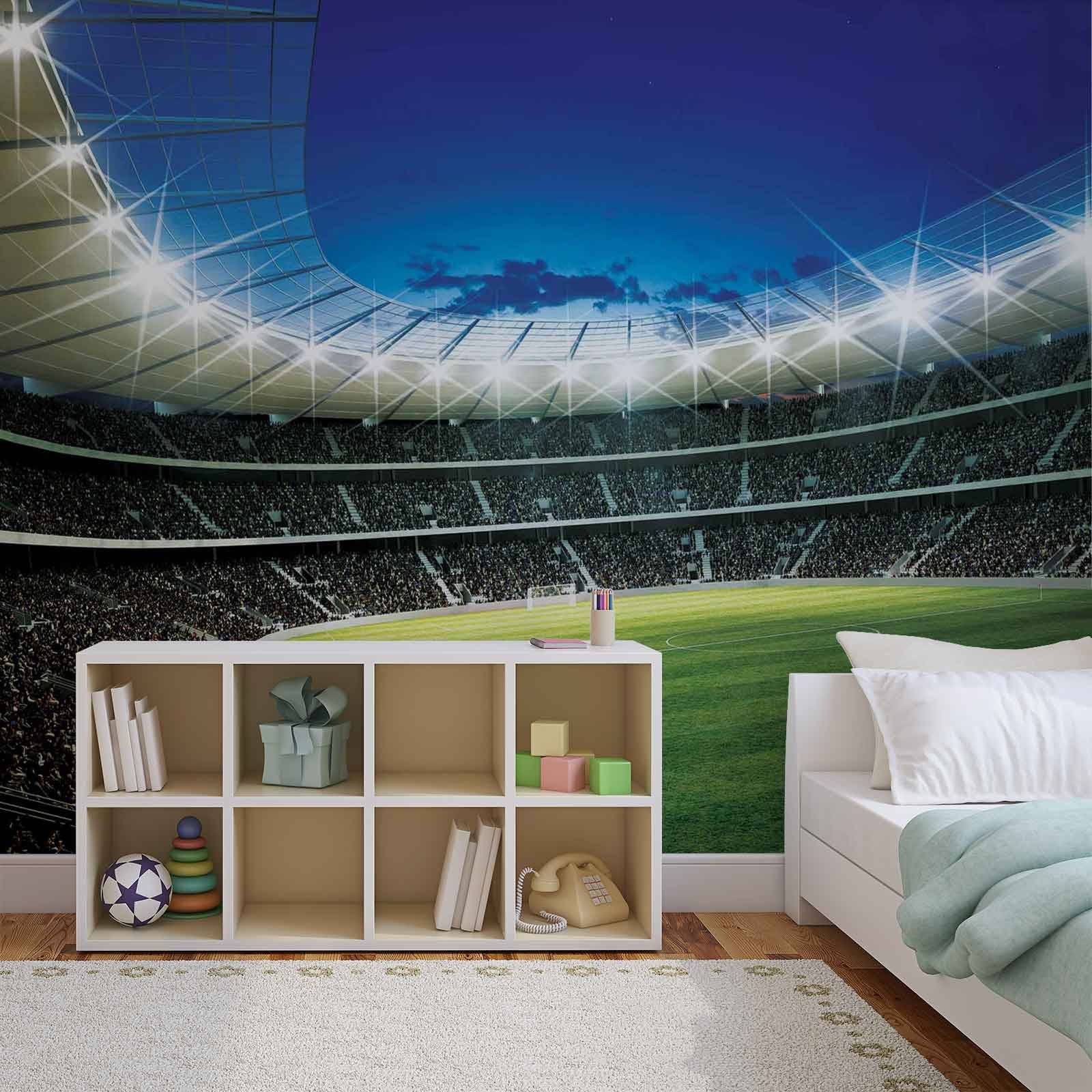 WallArena Vlies Fototapete, Fußball, 312x219cm | Fototapeten - Tapeten - für Wohnzimmer Schlafzimmer - Vliestapete Wandtapete Tapete 3D Effekt- inkl. Kleister
