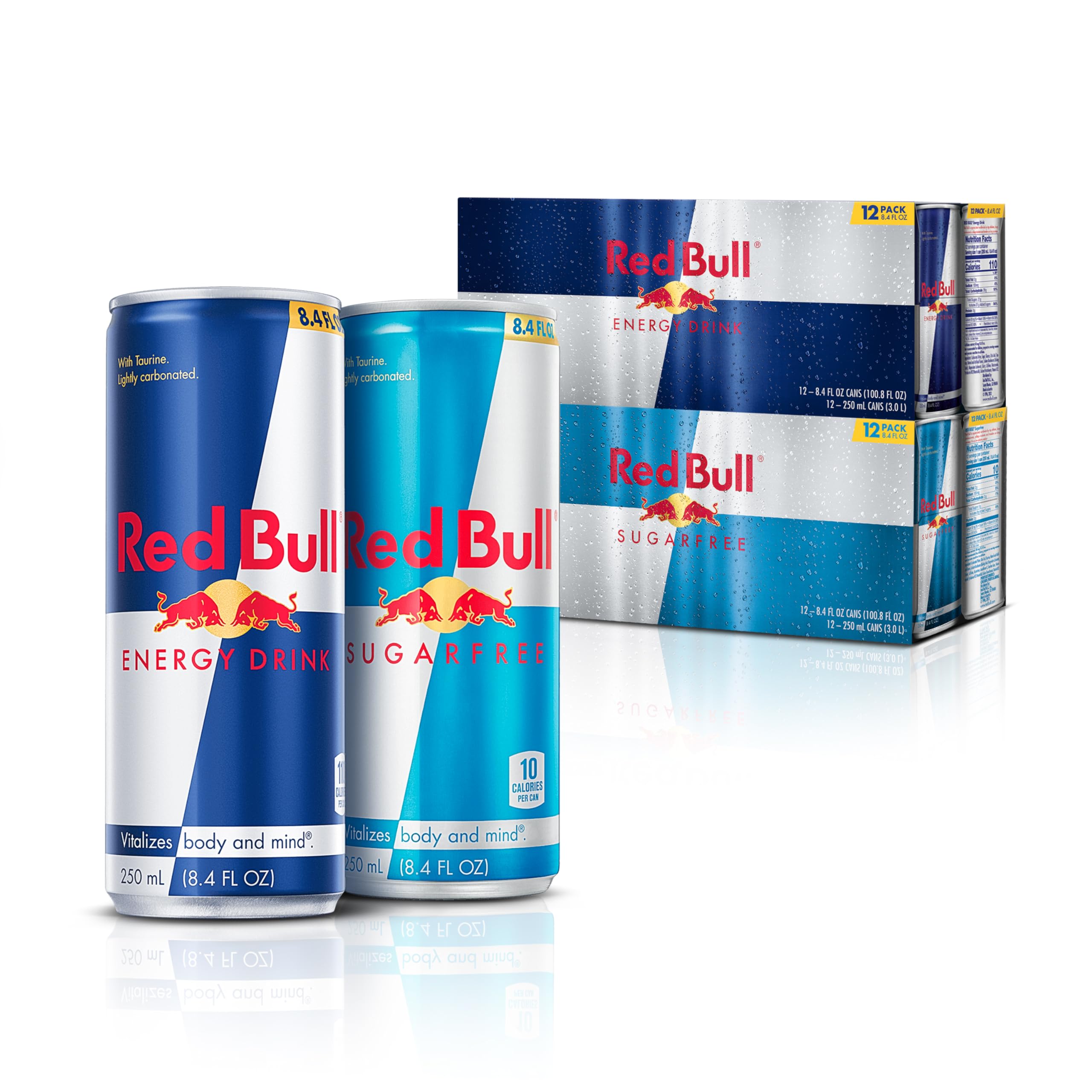 Bundle of Red Bull Energy Drink, 8.4FL Oz, 12 pack + Red Bull Sugarfree, Energy Drink, 8.4-Fl OZ, 12 Pack