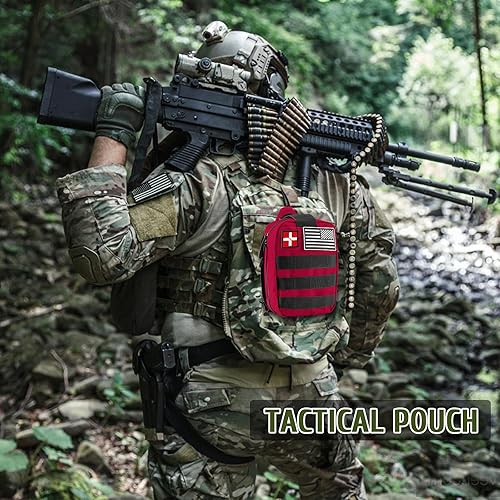 Miniatura 5 de Kit de supervivencia de 170 piezas, kit de primeros auxilios de supervivencia, kit de trauma con equipo de supervivencia esencial, suministros