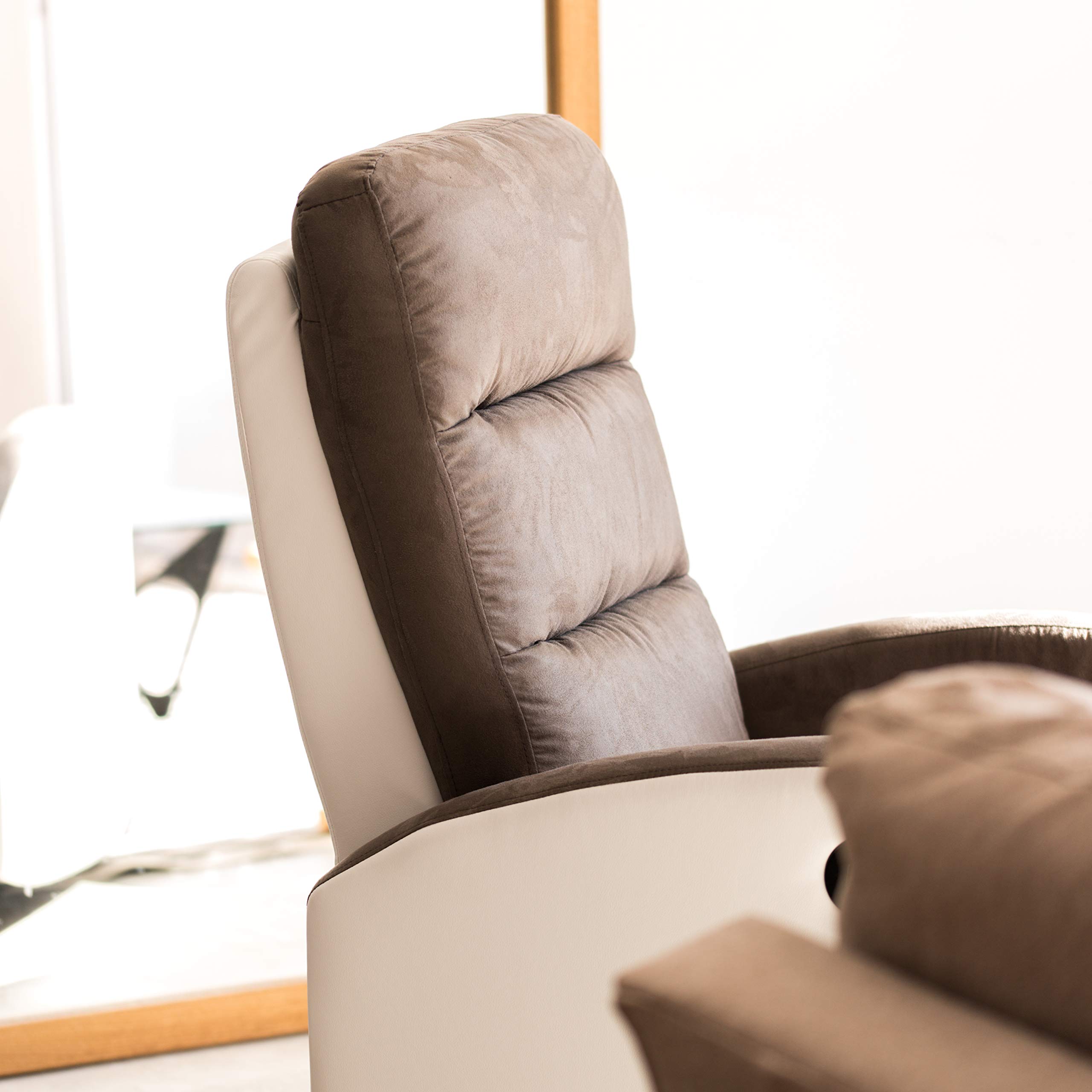 Astan Hogar Sillón Relax con Reclinación Manual, Tapizado en PU Anti-Cuarteo y Microfibra, Modelo Ludwig AH-AR30400BA