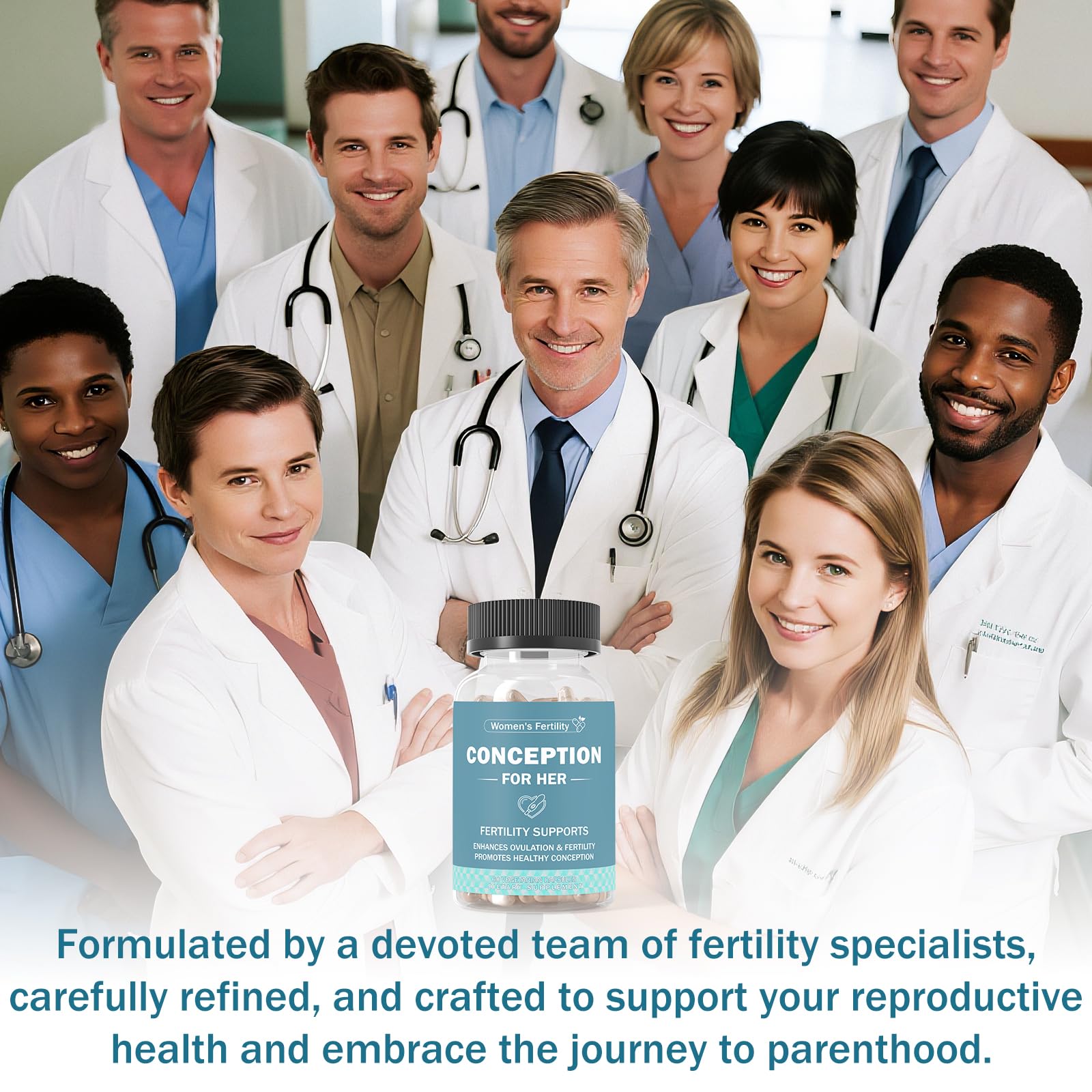 Fertility Support Supplement for Women – Promotes Ovulation, Hormonal Balance & Regular Cycles – Prenatal Vitamin with Myo-Inositol, Folate, Folic Acid, Vitex – 60 Capsules