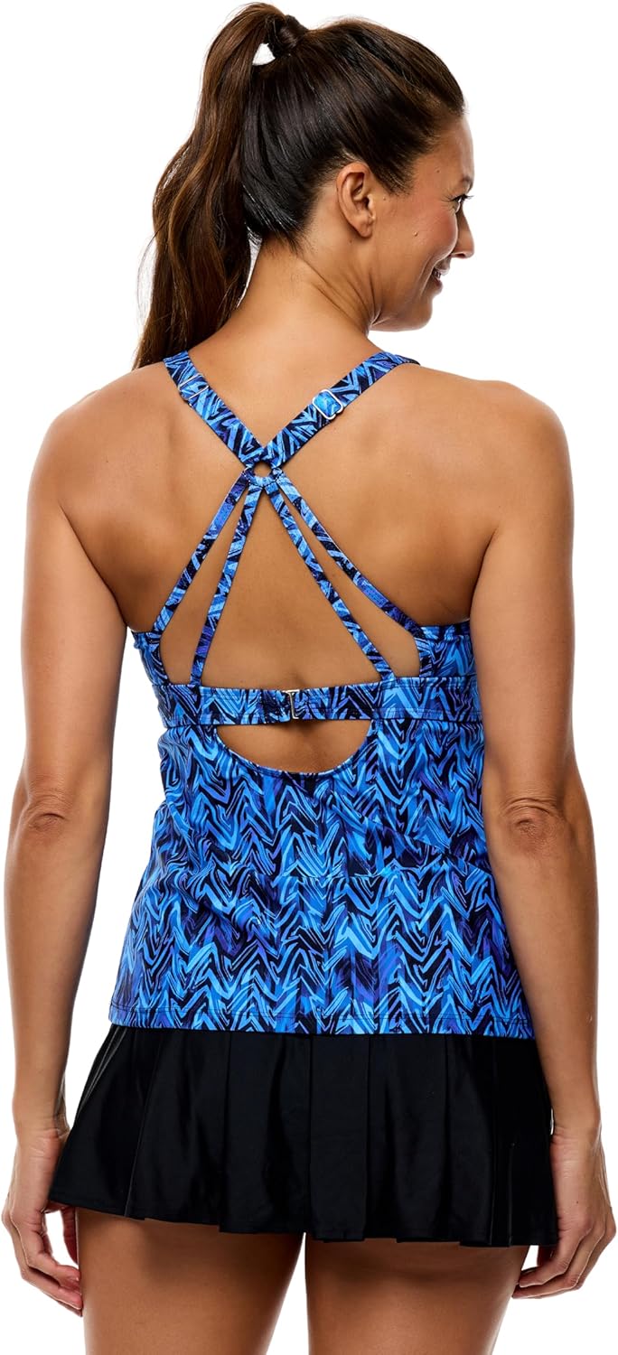 Next by Athena Womens Open Ocean Lunge Sport Tankini Swimsuit Top