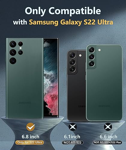 Miniatura 3 de FNTCASE Funda para Samsung Galaxy S22-Ultra carcasa translúcida de protección completa a prueba de caídas  Parachoques protector a prueba de golpes