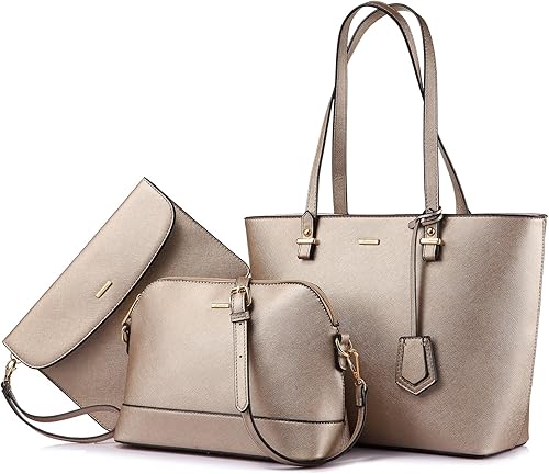LOVEVOOK Monederos y bolsos de mano para mujer, bolsas de mano de moda, bolsa de hombro, asa superior, bolsa de mano, juego de 3 piezas