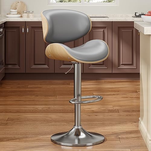 Miniatura 12 de Taburetes de Bar, Taburete de Bar de Mostrador de Cocina, Taburete de Isla con Respaldo, Juego de 3, Blanco Nieve Blanco Nieve,Azul,Verde,Gris