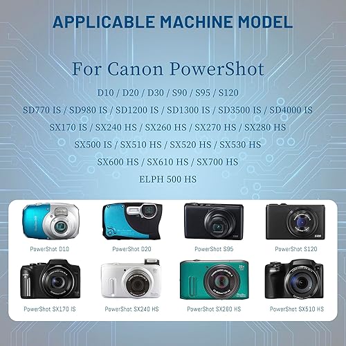 Miniatura 3 de Paquete de 2 baterías NB-6L NB-6LH de 1800mAh con cargador dual para Canon Powershot SX500 es, SX510 HS, SX520 HS, SX530 HS, SX540 HS, SX170 es,