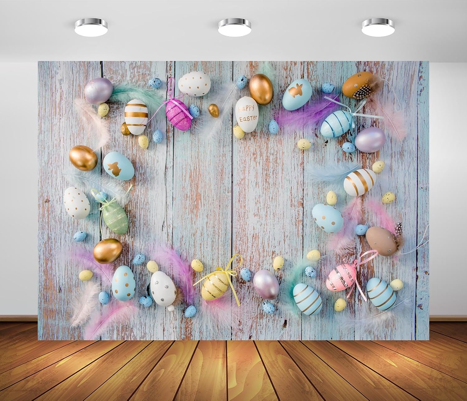 Amazon.com : BELECO 10x8ft Fabric Happy Easter Backdrop Colorful Eggs ...