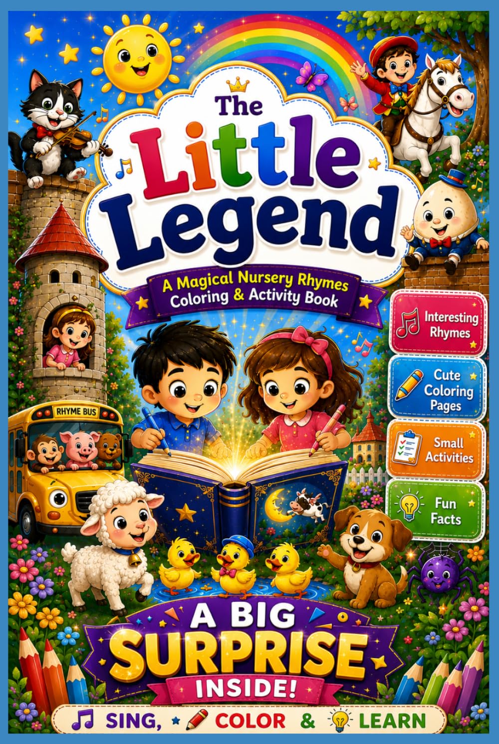 The Little Legend: A Magical Nursery Rhymes + Coloring + Activity Book