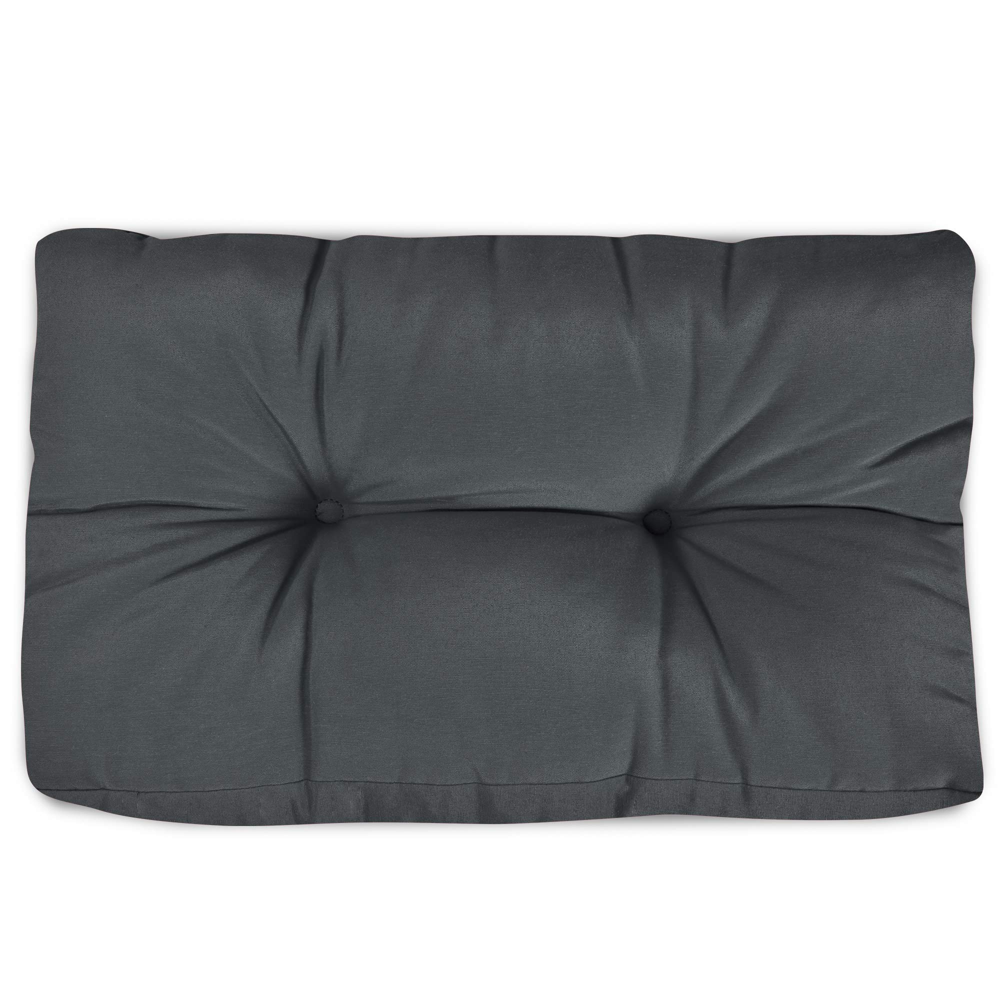 Beautissu 2X Rückenkissen Palettenkissen Outdoor 60x40 cm – Gepolsterte Auflagen für Paletten Europaletten Palettensofa Lounge Kissen Outdoor Palettenmöbel Palettenpolster Anthrazit– Style