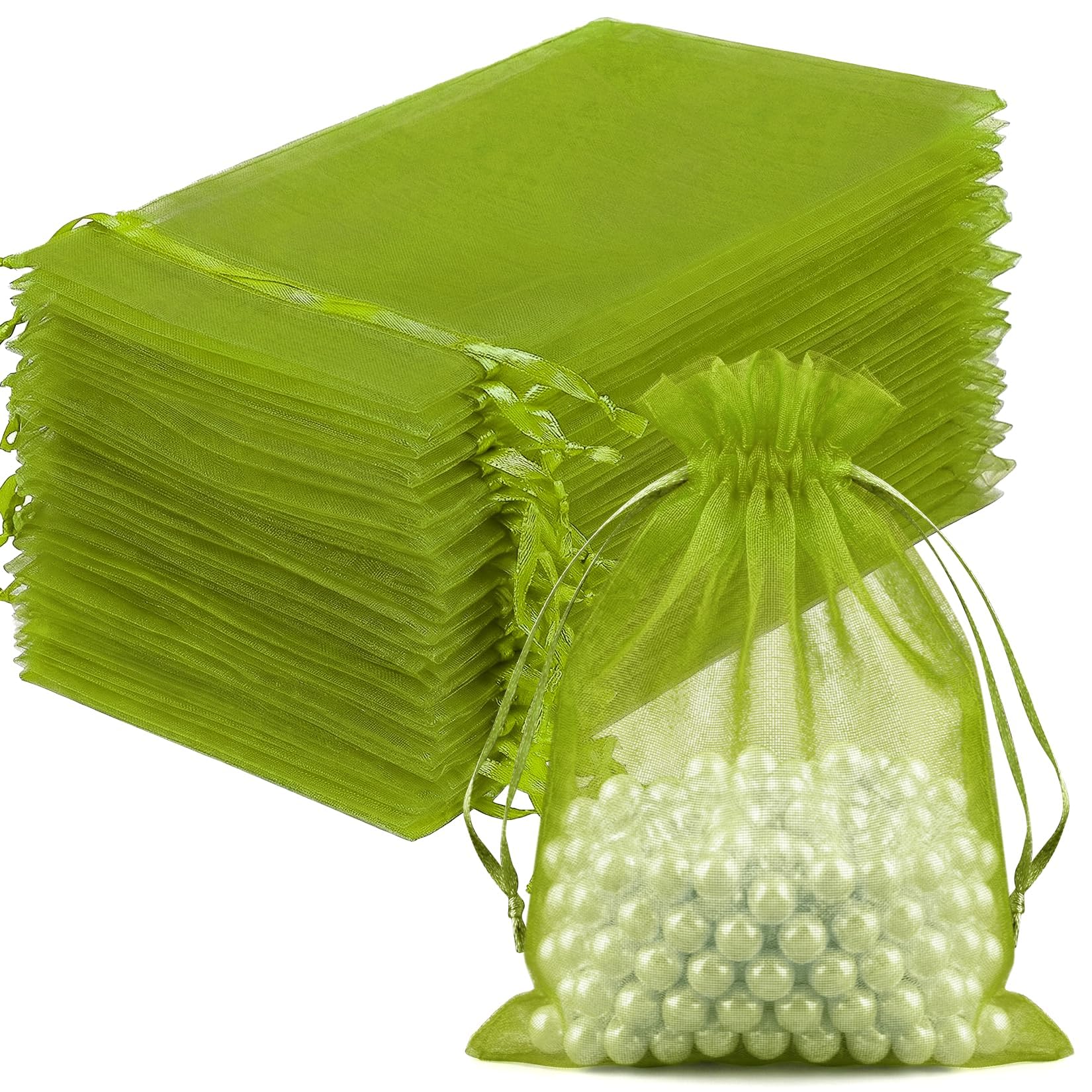 White Organza Bags - 100 Pcs Gift Bags -24