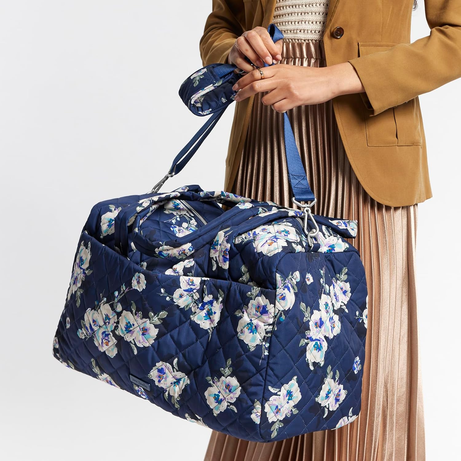 Performance Twill Medium Travel Duffle Bag, Blooms and Branches Navy - Image 7