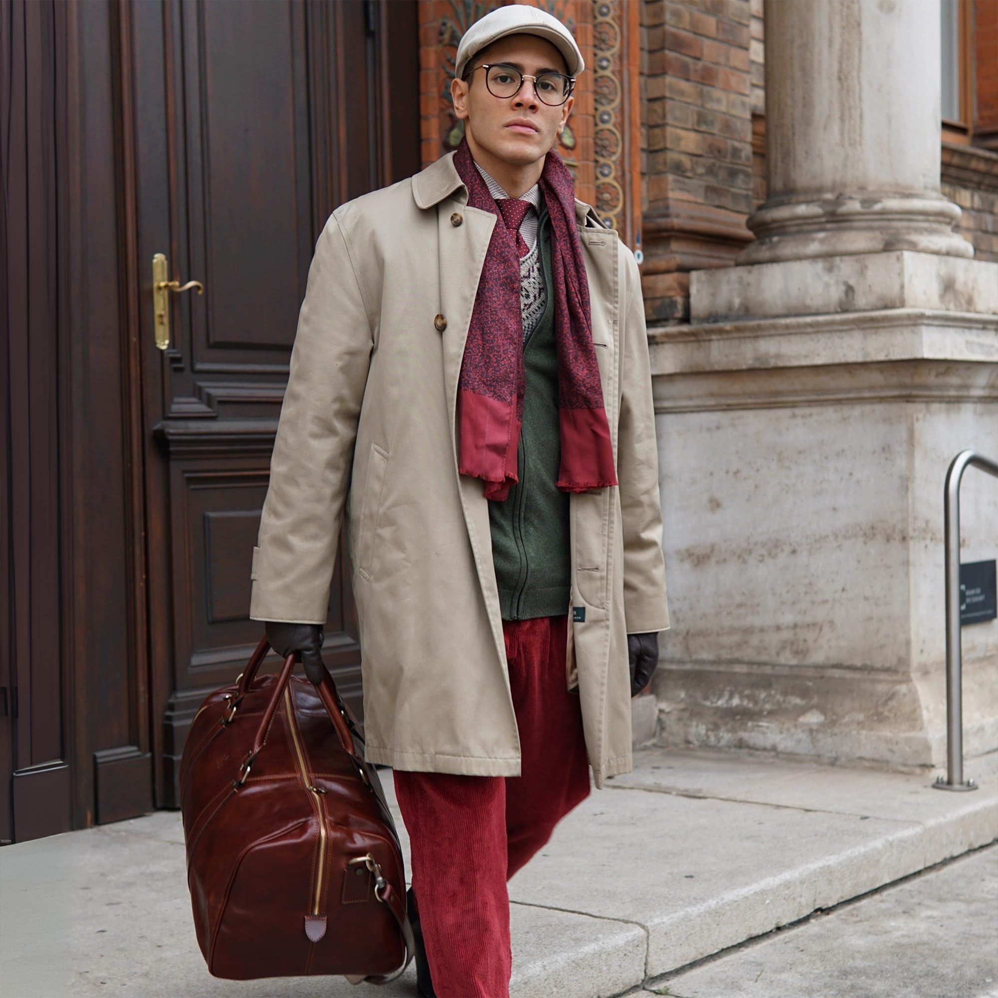 Bolsa de Viaje en Cuero, Bolso de Cuero para Hombres y Mujeres, Bolsa Deporte - Time Resistance