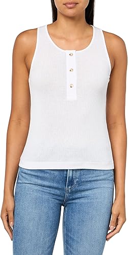 Vince Womens Mixed Media Henley, Optic White, X-Small