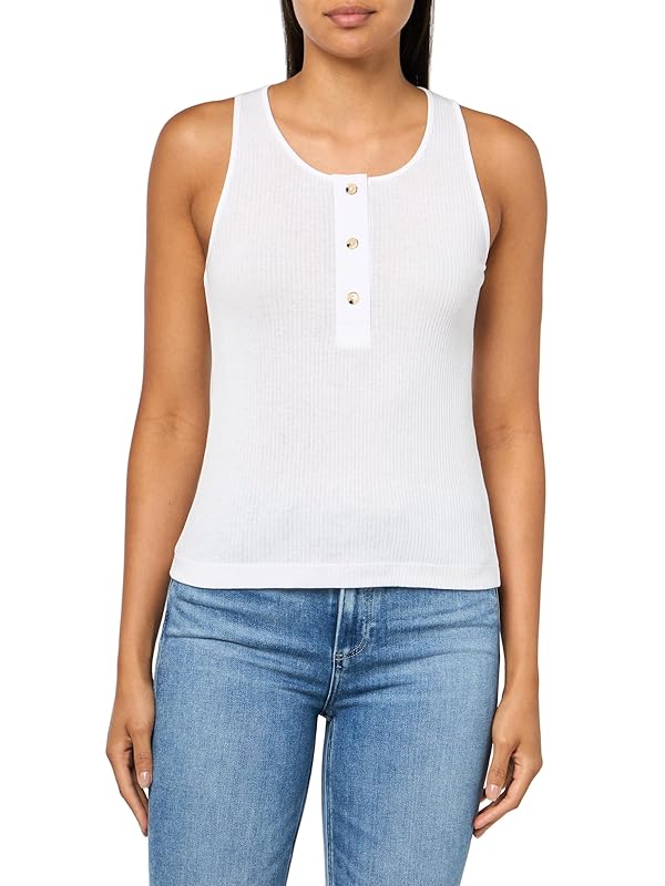 Vince Womens Mixed Media Henley, Optic White, X-Small by Vince - Used condition - US$15.21