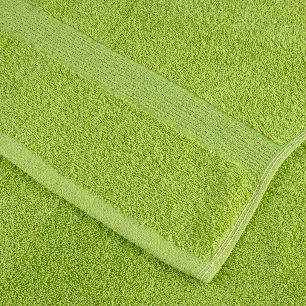 vidaXL Juego de Toallas 6 Piezas 100% algodón Verde Manzana 600 gsm, Toalla, Juego de Toallas de baño, Toalla de invitado, Toalla de baño