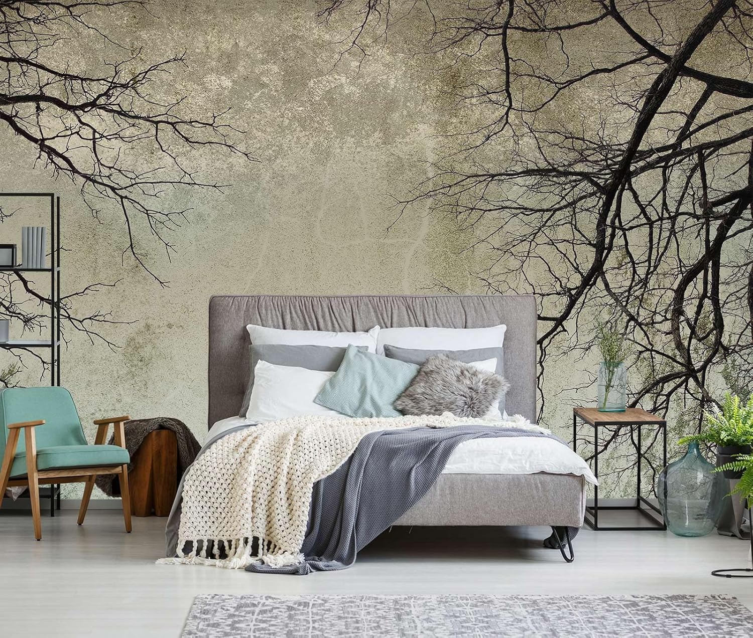 TUNDJ Abstract Wallpaper Vintage Tree Branches Wall Picture Living