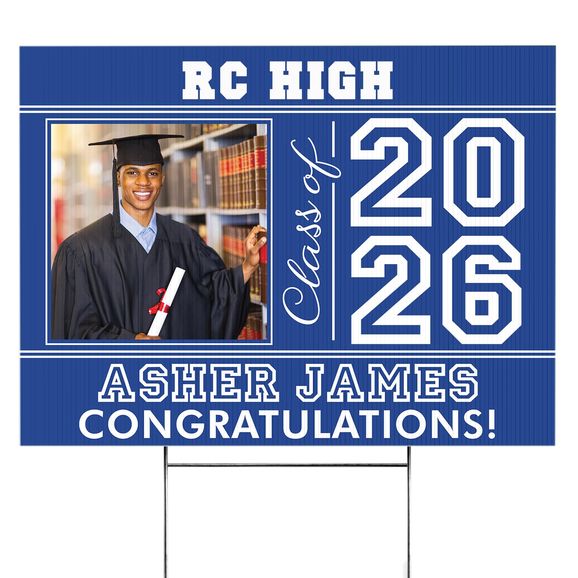 Let's Make Memories Personalized Graduation Yard Sign - Graduation Party Decorations - Class of 2025 - Large 18x24" Custom Sign with Metal Stake - All