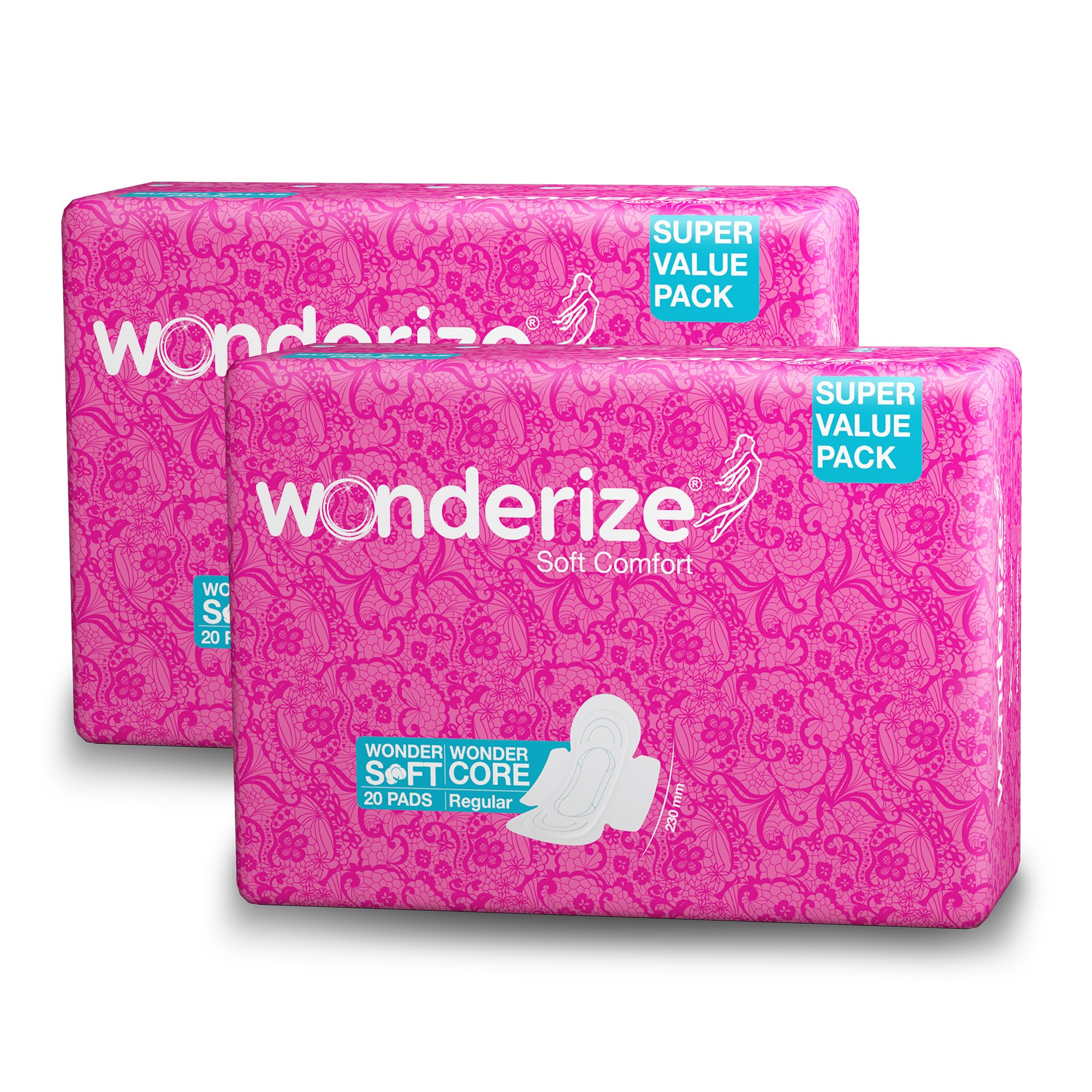 Wonderize Soft Comfort Cotton Sanitary Napkins for Women 120 Pads (Combo of 6) Size – Regular 230mm, Super Saver Pack (B08LSYV4T1) Amazon Price History, Amazon Price Tracker