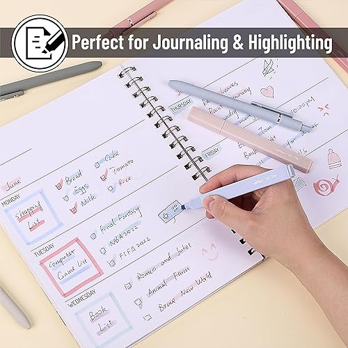 Miniatura 5 de Mr. Pen Aesthetic Gel Pens & Highlighters No Bleed, 10 Pack - Morandi Color Bible Pens, Black Ink