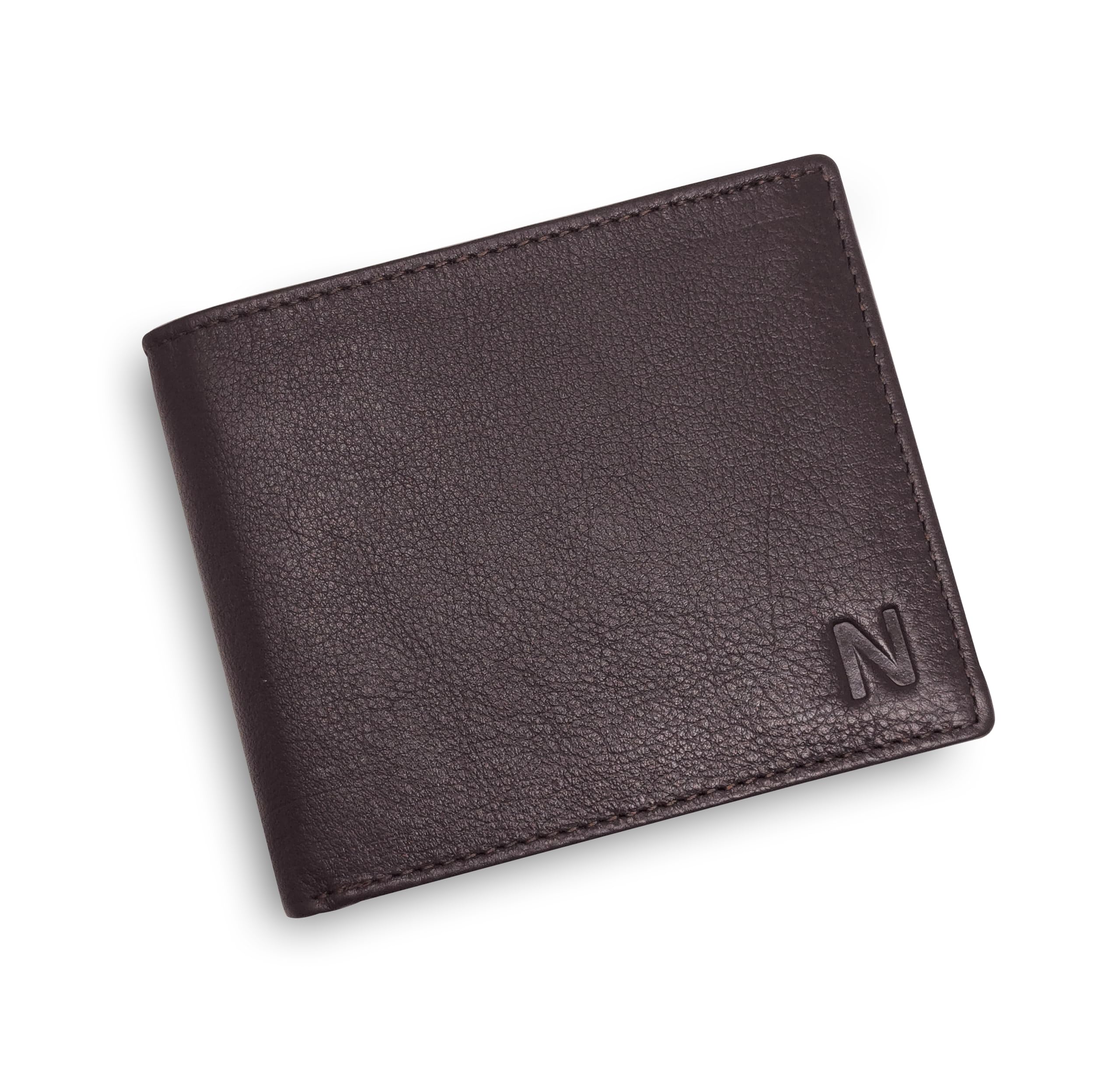 NOBILITY Wallet for Men Brown Genuine Leather RFID Blocking Bifold Stylish Wallet With 2 ID Window Gift Items