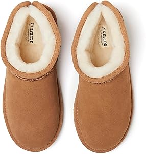 Amazon.com | Fireside by Dearfoams Women's Riverland Shearling Fur
