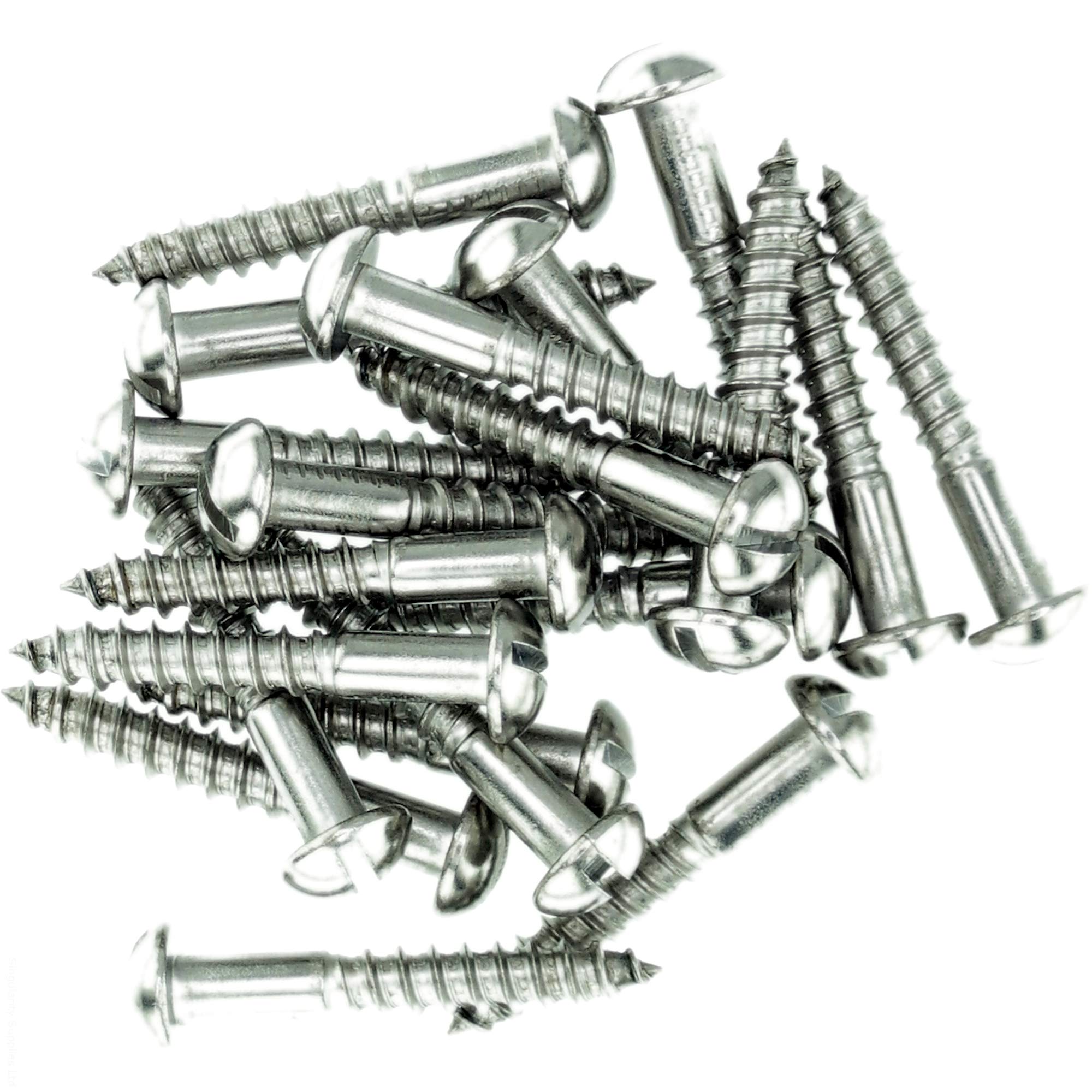 Singularity Supplies No.6 X 1.58 (3.5Mm X 40Mm) Slot Pan Wood Screw - Stainless Steel (A2) (Pack Of 20)