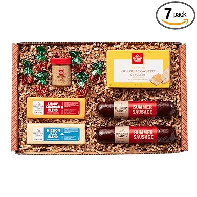 Hickory Farms Farmhouse Meat & Cheese Food Gift Basket (Small) - Box Set | Charcuterie Board Food | Summer Sausage | Father's Day | Mother's Day | Easter | Christmas | Holiday | Housewarming | Gourmet | Sympathy | Care Package