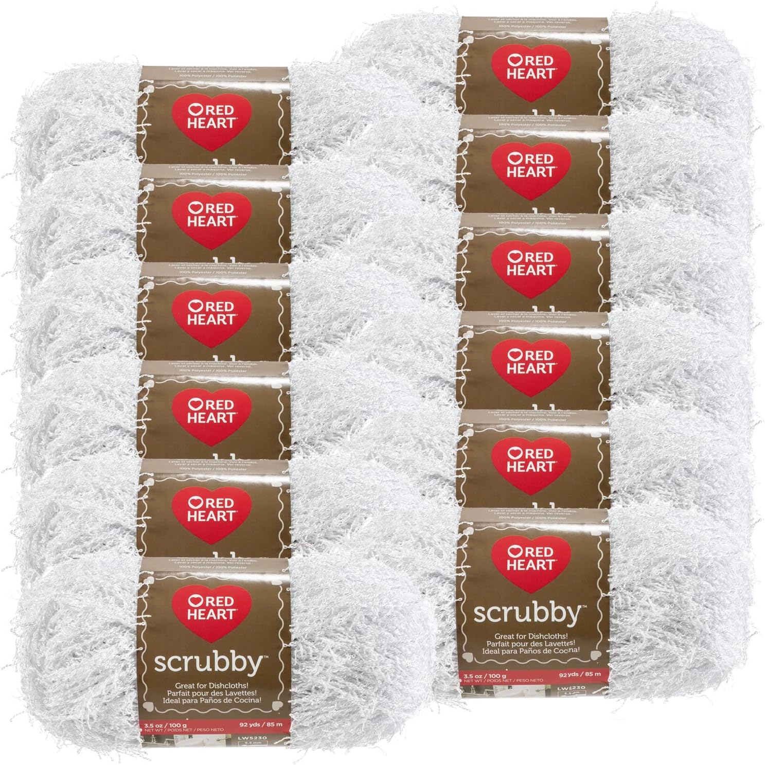 Red Heart Coconut Scrubby Yarn 12/Pk 12 Pack