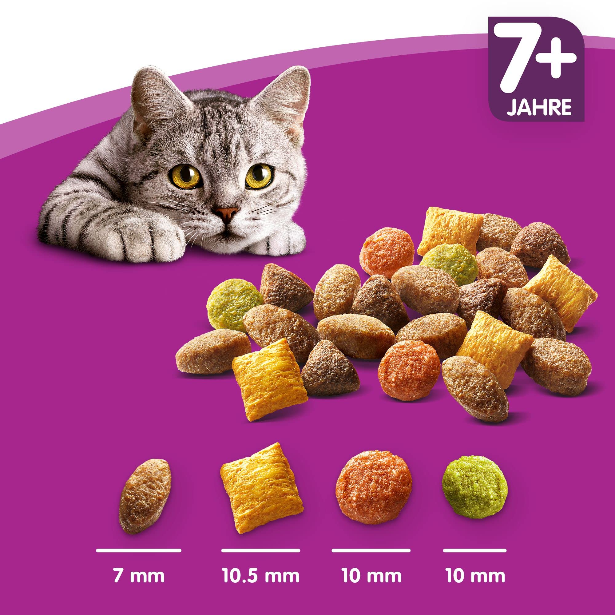 Whiskas 7+ Senior Para Gatos Mayores - Alimento Seco Con Pollo, 2 Bolsas De 1.9 Kg Cada Una, Completo Y Equilibrado