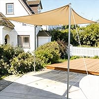 HAIKUS Tenda a Vela Triangolare 5x5x5 m Traspirante, Vela Ombreggiante Triangolare 5x5 x5