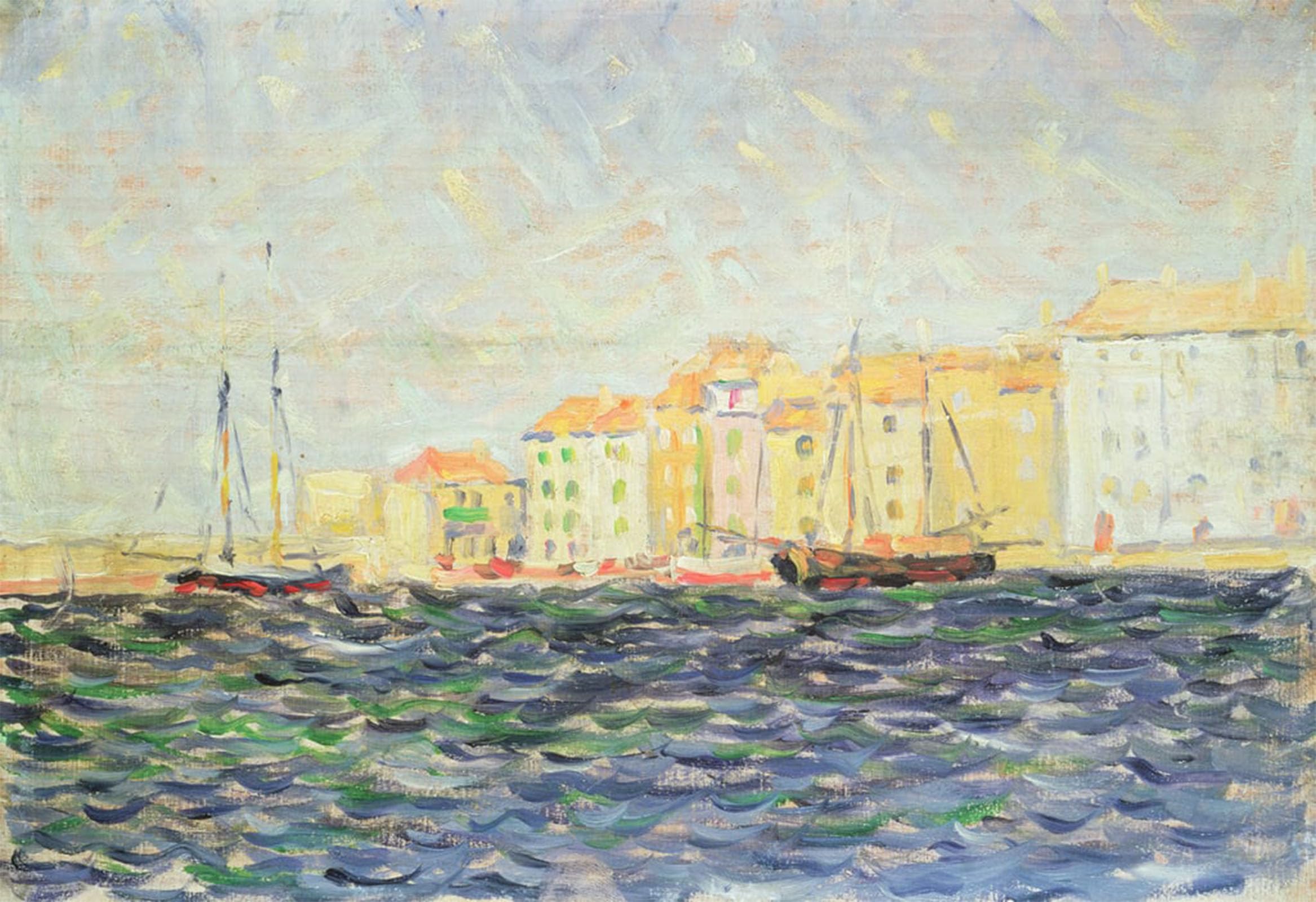 ARTXLXXBN Famous Prints Artwork Pictures Poster Painting Art St. Tropez by Paul Signac Artwork Landscape Pictures for Home Decor 60x90cm