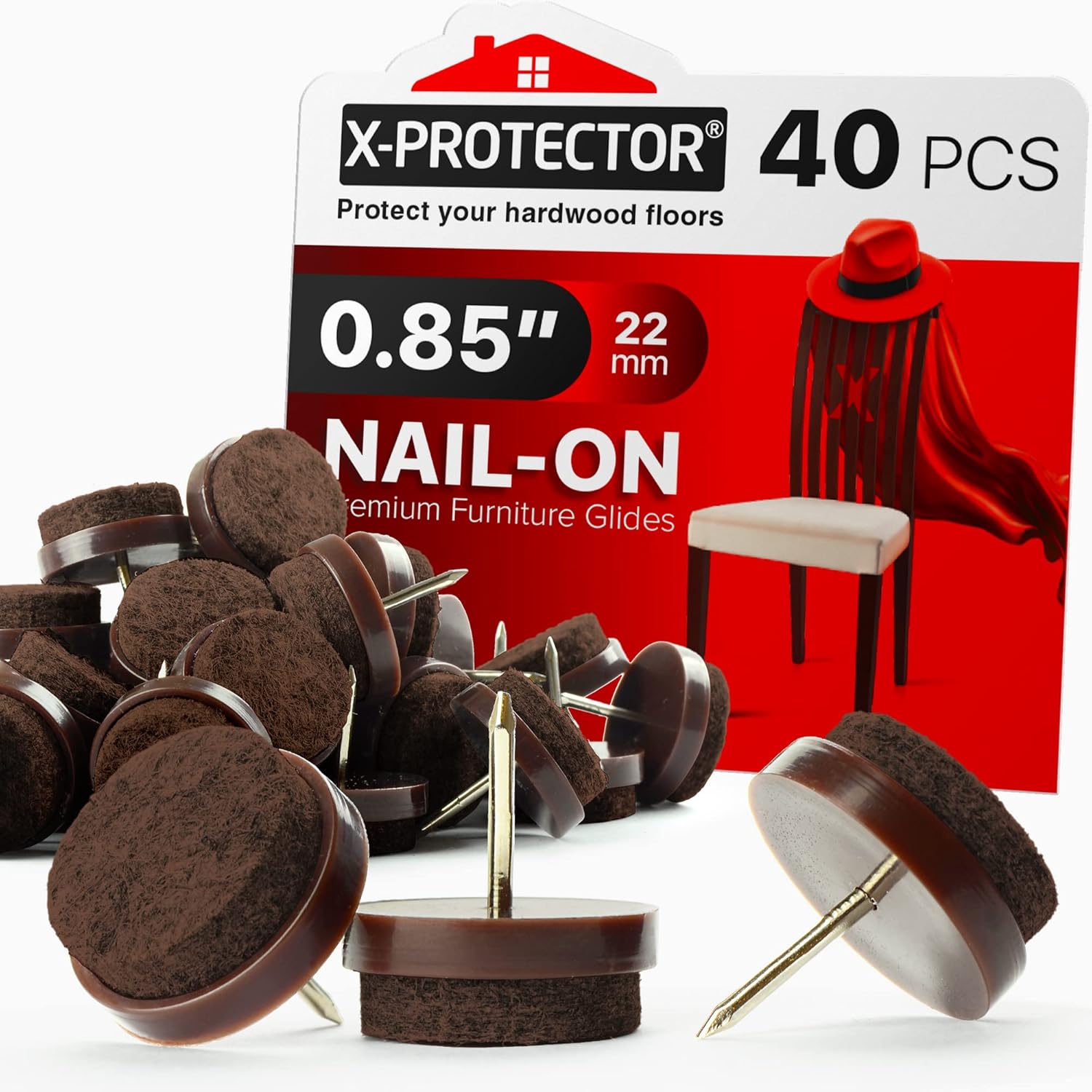 X-Protector Nail-On Furniture Pads Hammer - Small Magnetic Claw Hammer for Installing Furniture Leg Floor Protectors - Compact, Lightweight (8oz)