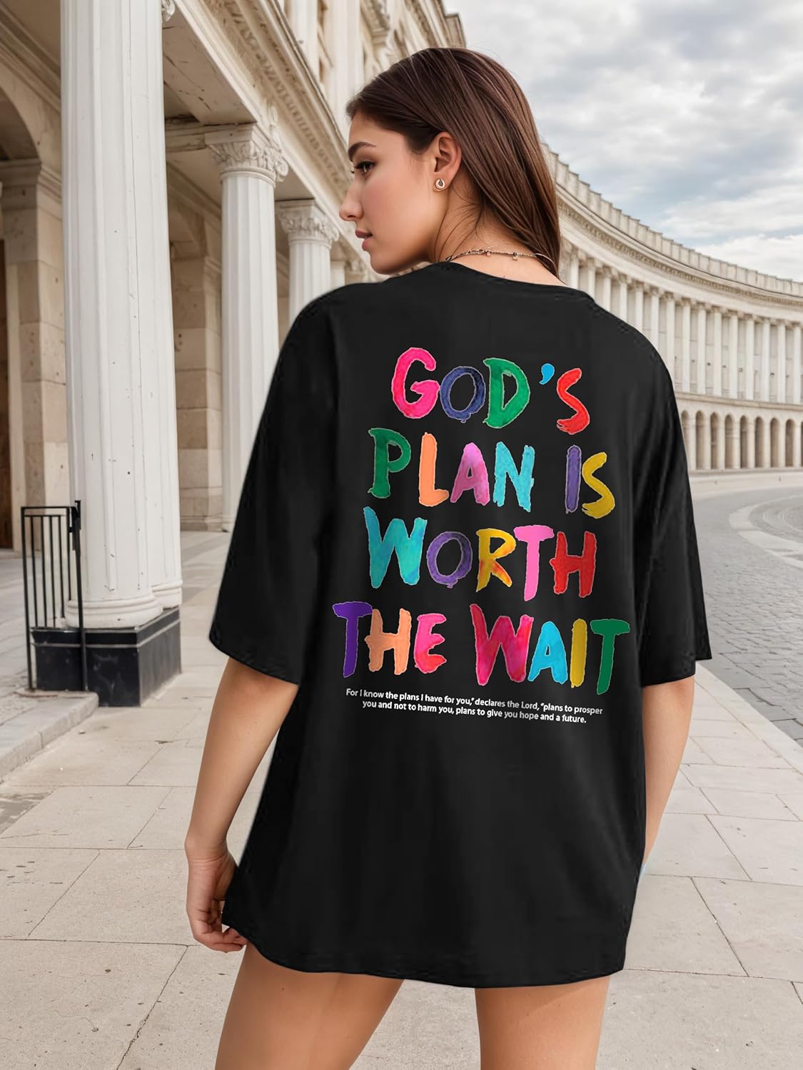 Christian Shirts for Women Oversized Jesus Shirt Faith Tshirts Inspirational Bible Verse Religious Graphic Tees - Image 3