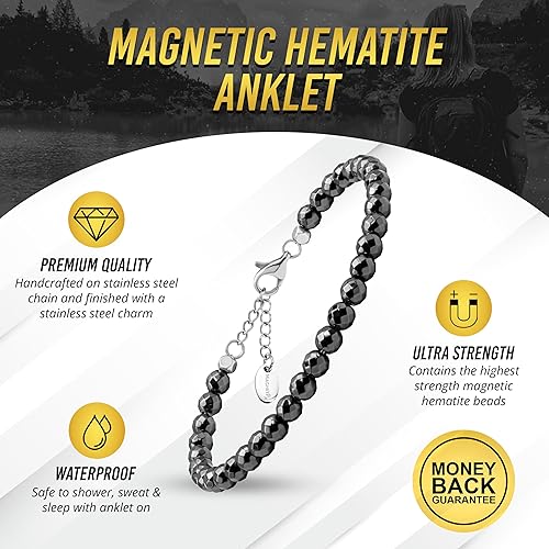Vista 64 de MagnetRX® Tobillera de cobre para hombre, pulsera de tobillo magnética de cobre ultra fuerte para hombres, pulsera de tobillo magnética efectiva