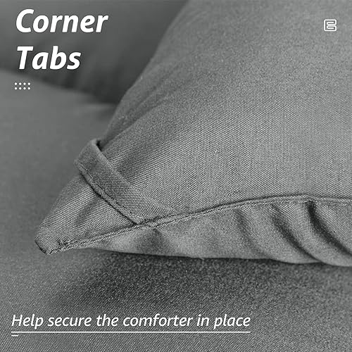 Miniatura 4 de Edredón de cama tamaño individual para todas las estaciones, relleno de edredón acolchado alternativo con pestañas de esquina, cálido para invierno,