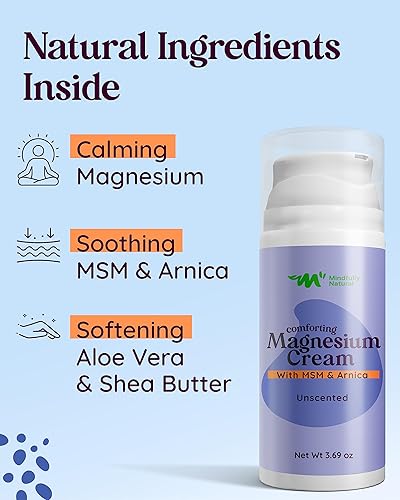 Miniatura 10 de Crema de magnesio para niños y bebés, loción corporal calmante para la hora de acostarse, cloruro de magnesio natural con árnica y MSM en base